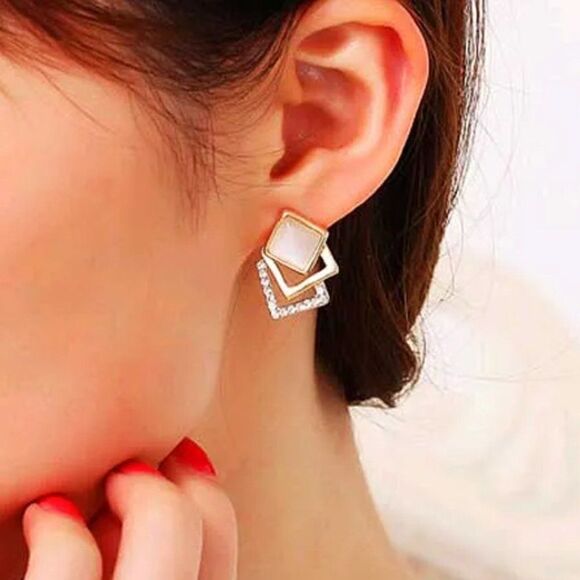 2/$21 Classy Opal Ladies Dangle Earrings - Picture 1 of 5
